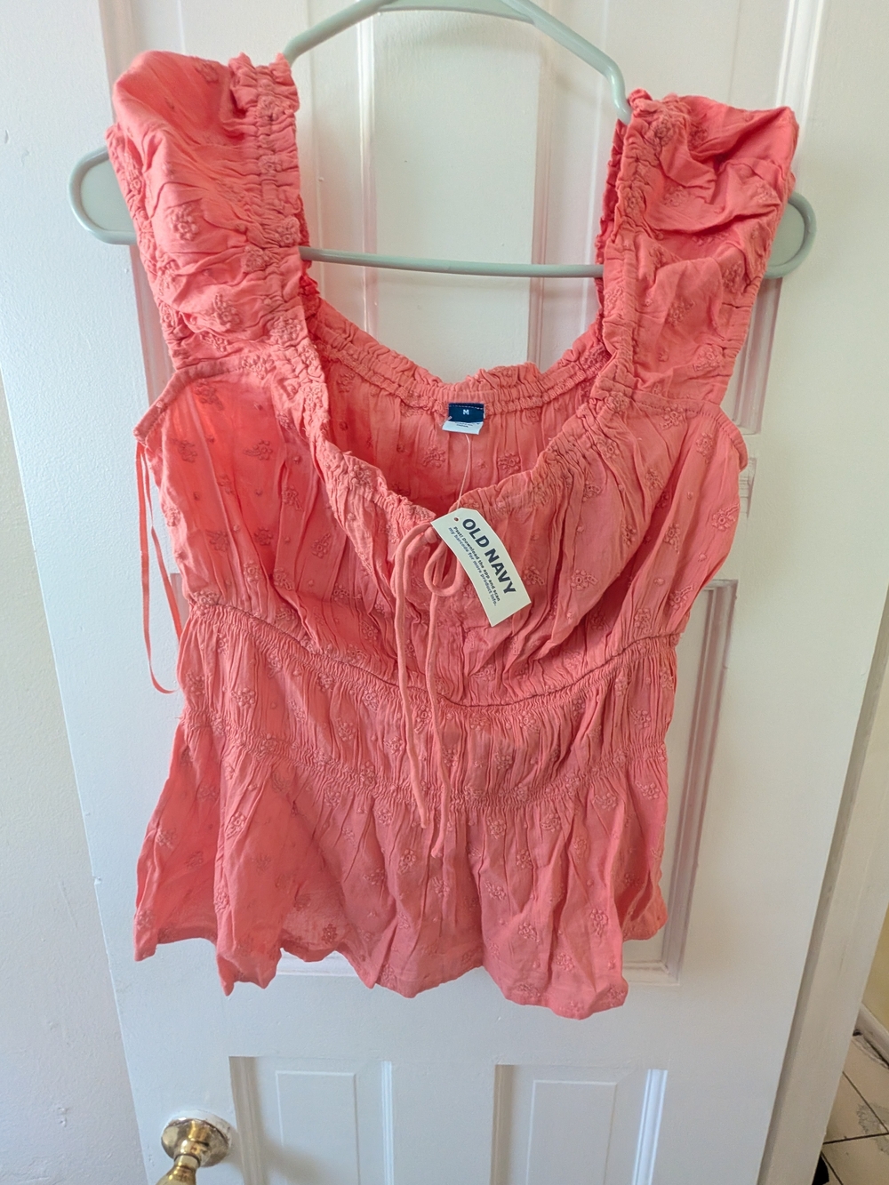 Old Navy Coral Ruffled Peplum Camisole